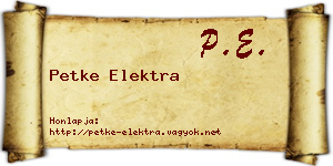 Petke Elektra névjegykártya